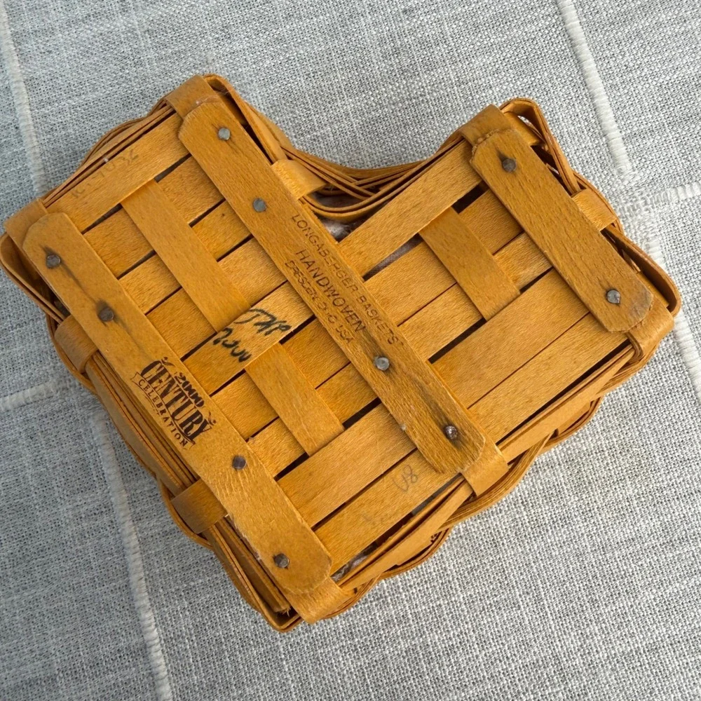 Longaberger 2000 Love Letters Sweetheart Basket & Liner‎ Cottagecore Farmhouse